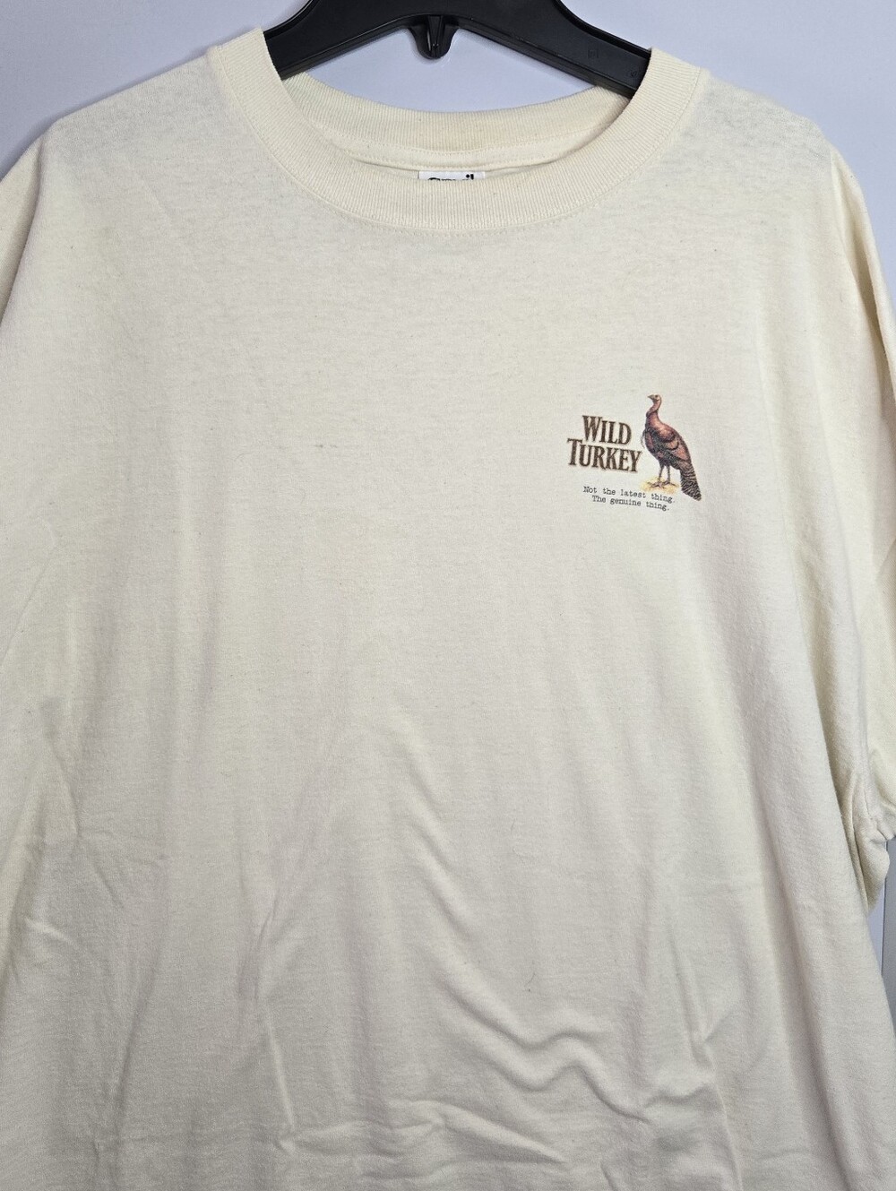 VINTAGE Wild Turkey graphic t-shirt cream short sleeves XXL 2X big tall 90s